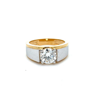 2 Carat Round Diamond Two-Tone Solitaire Ring