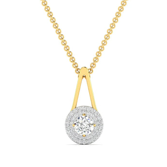 Halo Pendant with 0.5 Carat Center Best lab grown diamond jewellery brand