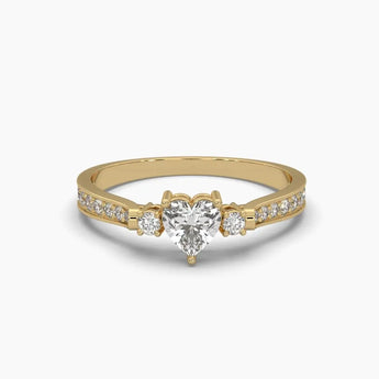 Buy Charming Heart Casual Diamond Ring at Ivana Jewels Best lab grown diamond jewellery brand