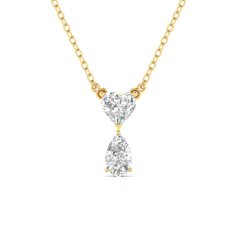 Shop Heart & Pear Shape Solitaire Diamond Pendant Online | Ivana Jewels Best lab grown diamond jewellery brand