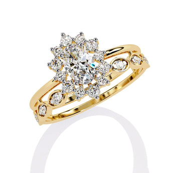 Buy Halo Bridal Diamond Engagement Ring from Ivana Jewels Best lab grown diamond jewellery brand