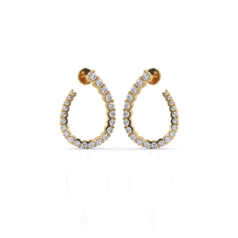Buy solitaire Diamond Hoop Earring from Ivana Jewels Best lab grown diamond jewellery brand