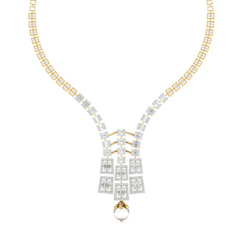 Renaissance Glamour Diamond & Pearl Necklace Best lab grown diamond jewellery brand