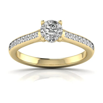 Buy Solitaire Gold Diamond Engagement Ring from Ivana Jewels Best lab grown diamond jewellery brand