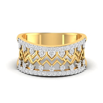 Intricate Chevron Diamond Ring Best lab grown diamond jewellery brand