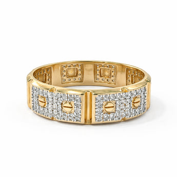Diamond Halo Anniversary Ring in Radiant Rose Gold