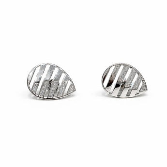 Modern Teardrop Diamond Pattern Stud Earrings