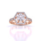 1 Carat Vintage Hexagonal Halo Ring