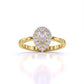 Simple Teardrop Halo Diamond Ring