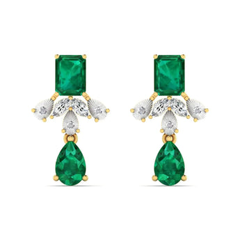 Buy 5.80 Carat Emerald Diamond Dangler Earring from Ivana Jewels Best lab grown diamond jewellery brand