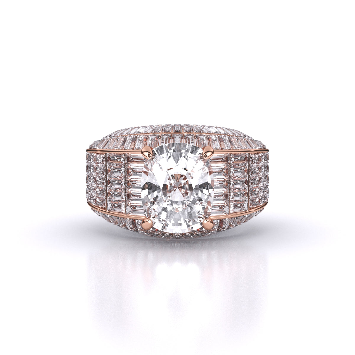 5.61 Carat Fashionable Solitaire Cushion Ring