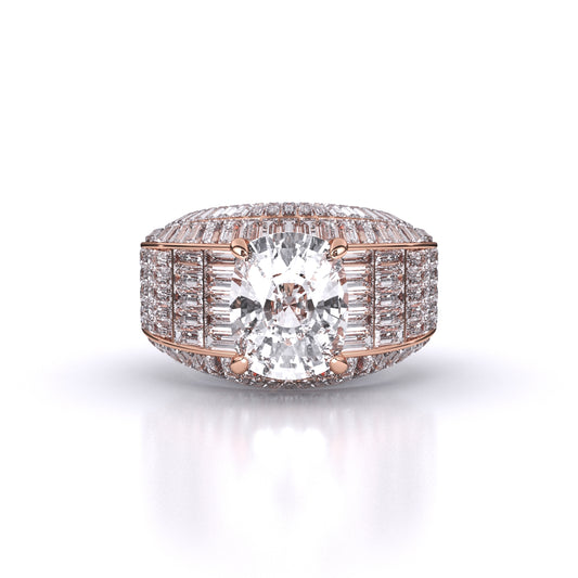 5.61 Carat Fashionable Solitaire Cushion Ring