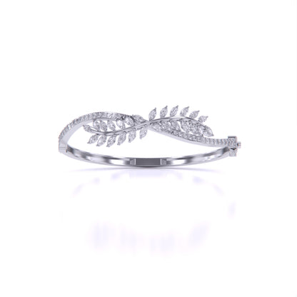 Sterling Leaf Design Twist Bracelet