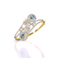 Aqua Colour Stone Fancy Pear Shape Royal Bangle