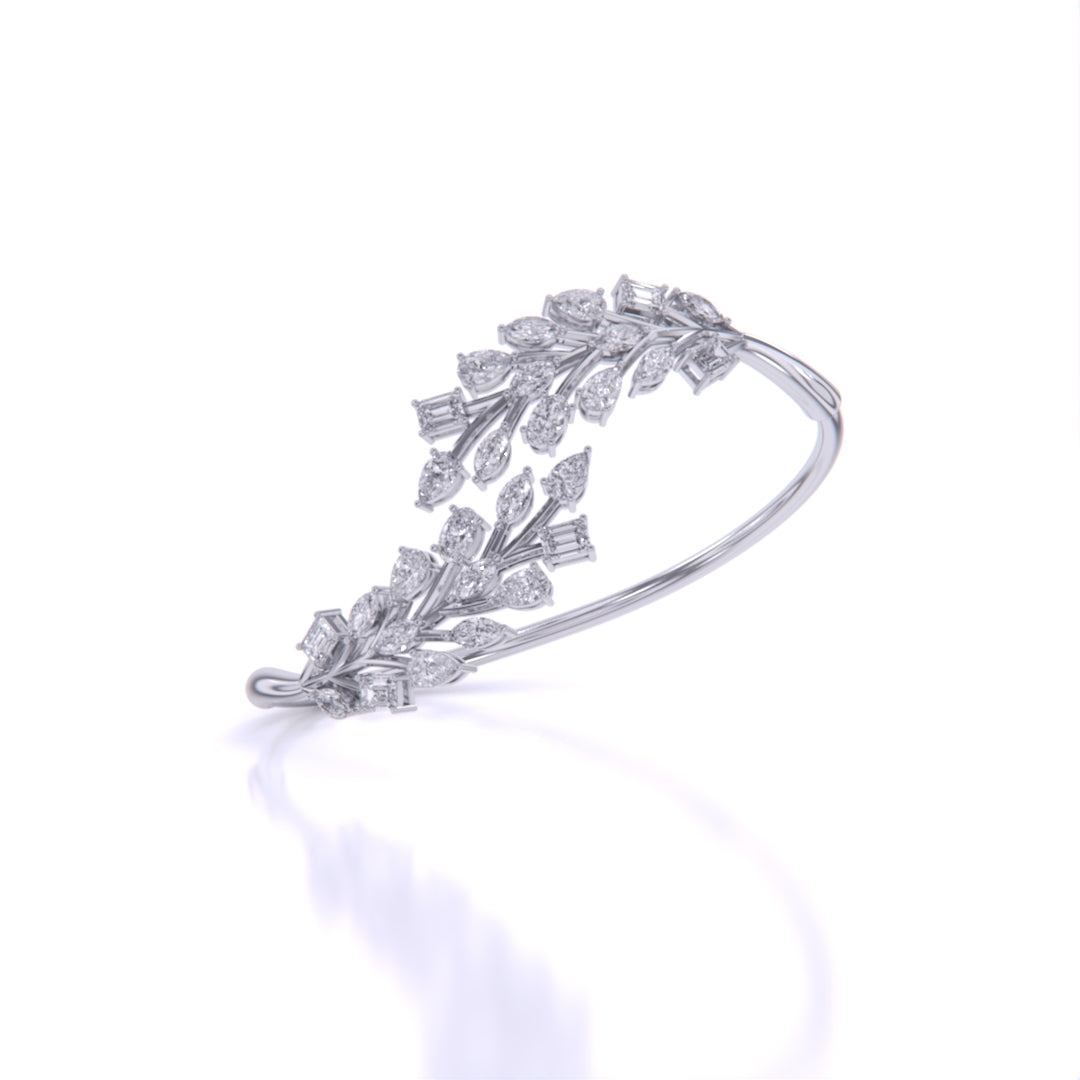 Fancy Shape Diamonds Leaf style Bracelet