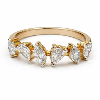 Marquise and Pear Diamond Wedding Band