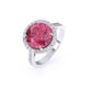 Pink Tourmaline Ring with Round Diamonds