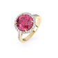 Pink Tourmaline Ring with Round Diamonds