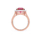 Pink Tourmaline Ring with Round Diamonds