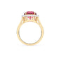 Pink Tourmaline Ring with Round Diamonds