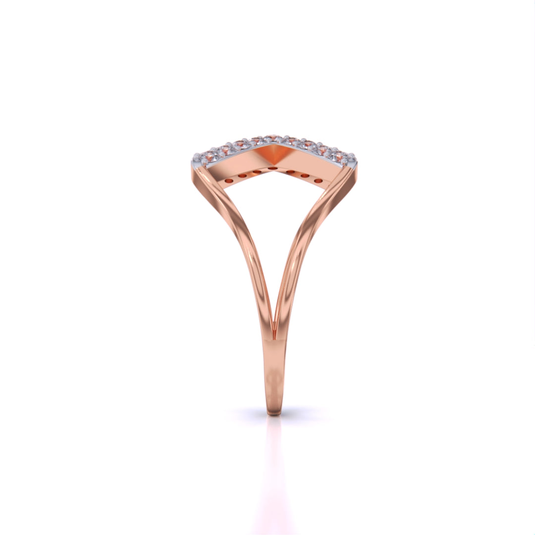 Geometric Diamond Open Ring