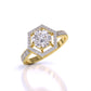 1 Carat Vintage Hexagonal Halo Ring