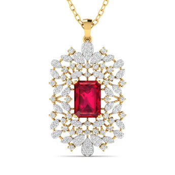 Shop 2 Carat Ruby Solitaire Diamond Pendant Online | Ivana Jewels Best lab grown diamond jewellery brand