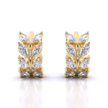 Buy Leaf Diamond Hoop Earring from Ivana Jewels Best lab grown diamond jewellery brand