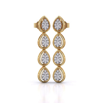 Buy Leaf Design Diamond Dangler Earring from Ivana Jewels Best lab grown diamond jewellery brand