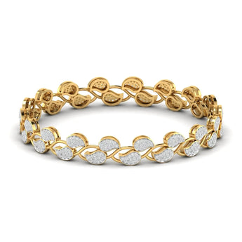 Buy 2 Carat Leaf Design Diamond Bangle Online from Ivana Jewels Best lab grown diamond jewellery brand