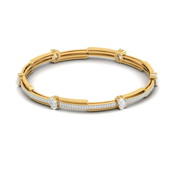 Buy 1 Carat Linear Diamond Bangle Online from Ivana Jewels Best lab grown diamond jewellery brand