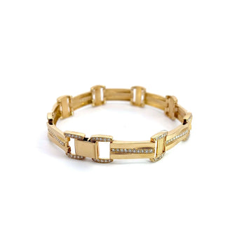 Buy Linear Round Cut Diamond Gold Bracelet for Men | Ivana Jewels Best lab grown diamond jewellery brand