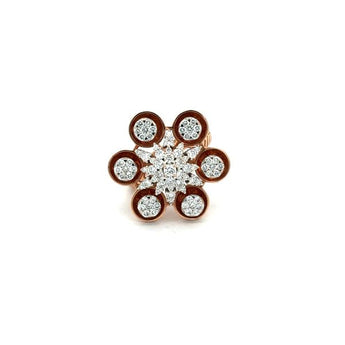 Elegant Floral Diamond Ring in Rose Gold