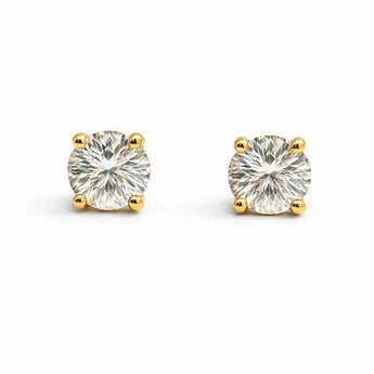 2.2 Carat Round Brilliant Cut Diamond Solitaire Studs