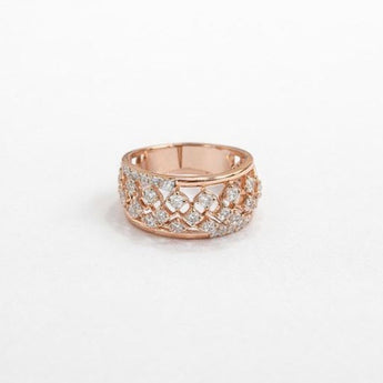 Intricate Floral Lattice Statement Ring