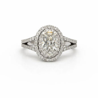 Oval Cut Halo Diamond Ring in White Gold