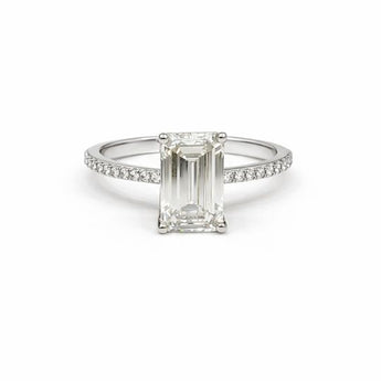 5.51 Carat Emerald Cut Diamond Solitaire Gold Ring