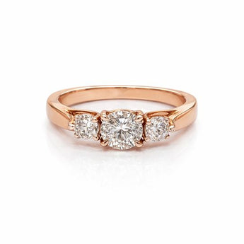 2.51 Carat Lab-Grown Diamond Three Stone Gold Ring