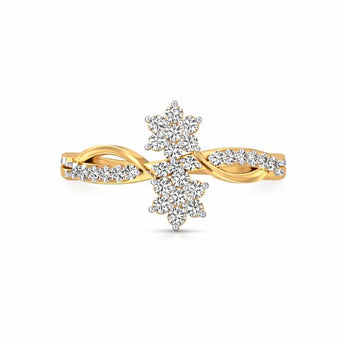 Modern 14K White Gold Infinity-Style Pave Diamond Ring