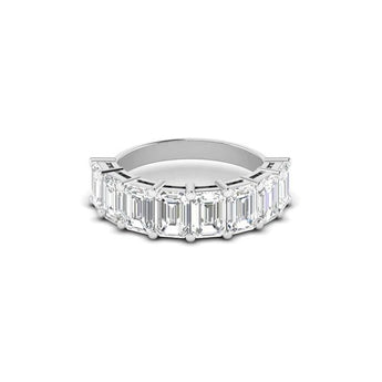 4.39 Carat Lab-Grown Emerald Cut Diamond Eternity Ring