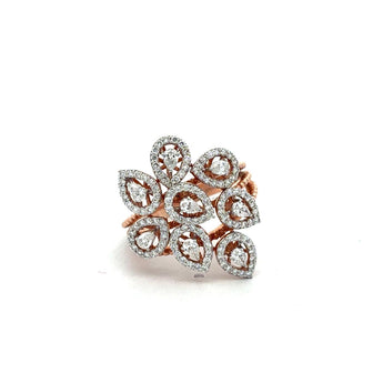 Pear Shape Diamond Cluster Ring in Rose Gold