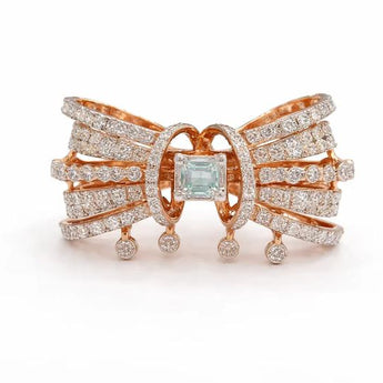 2.22 Carat lab grown Diamond with Bow Design Gold Ring