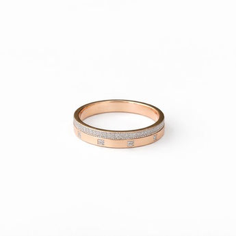 Plain Rose Gold Ring with Small Diamond Details