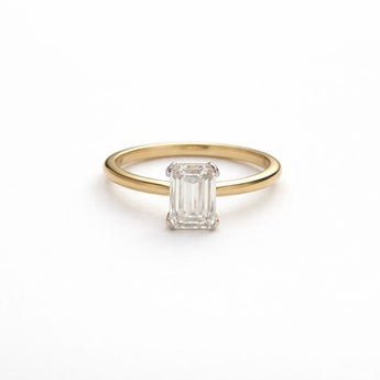 2.02 Carat Lab-Grown Emerald Cut Diamond Gold Ring