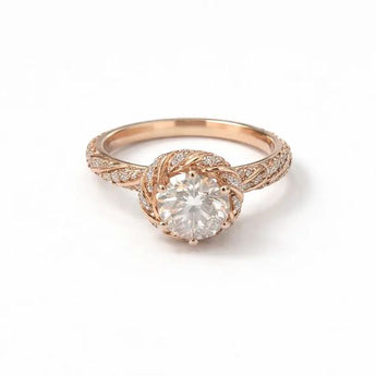 1.39 Carat Lab-Grown Diamond Floral Halo Ring