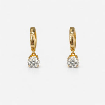 1.0 Carat Each Diamond Drop Hoop Earrings