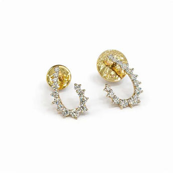 Ivana 0.64ct Diamond C-Hoop Huggie Earrings in 14KT Gold