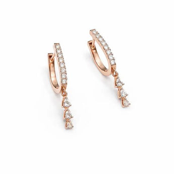Multi-Stone Dimaond Pear Dangle Earrings