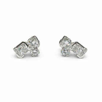 Multi-Shape Diamond Geometric Cluster Studs (Princess & Pear Cut)