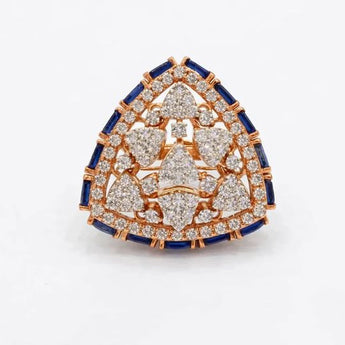 Diamond Cocktail Ring 3.48 Carat with Bold Leaf Motif